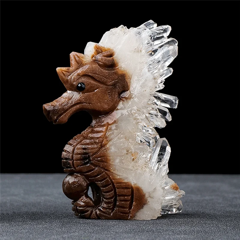 

ABFY-Shi Yingcluster Seahorsestet-хрустальный камень, статуя мелкого животного, украшение для дома, идеальный подарок на день рождения.