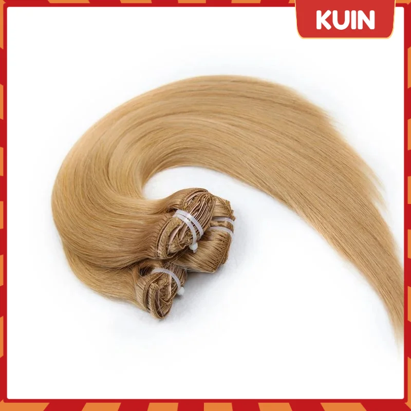 Clip In Human Hair Extension Raw Virgin Brazil Thick Long Hair End Full Head Clips In 7pcs/Set Straight Natural Blonde Hairpiece