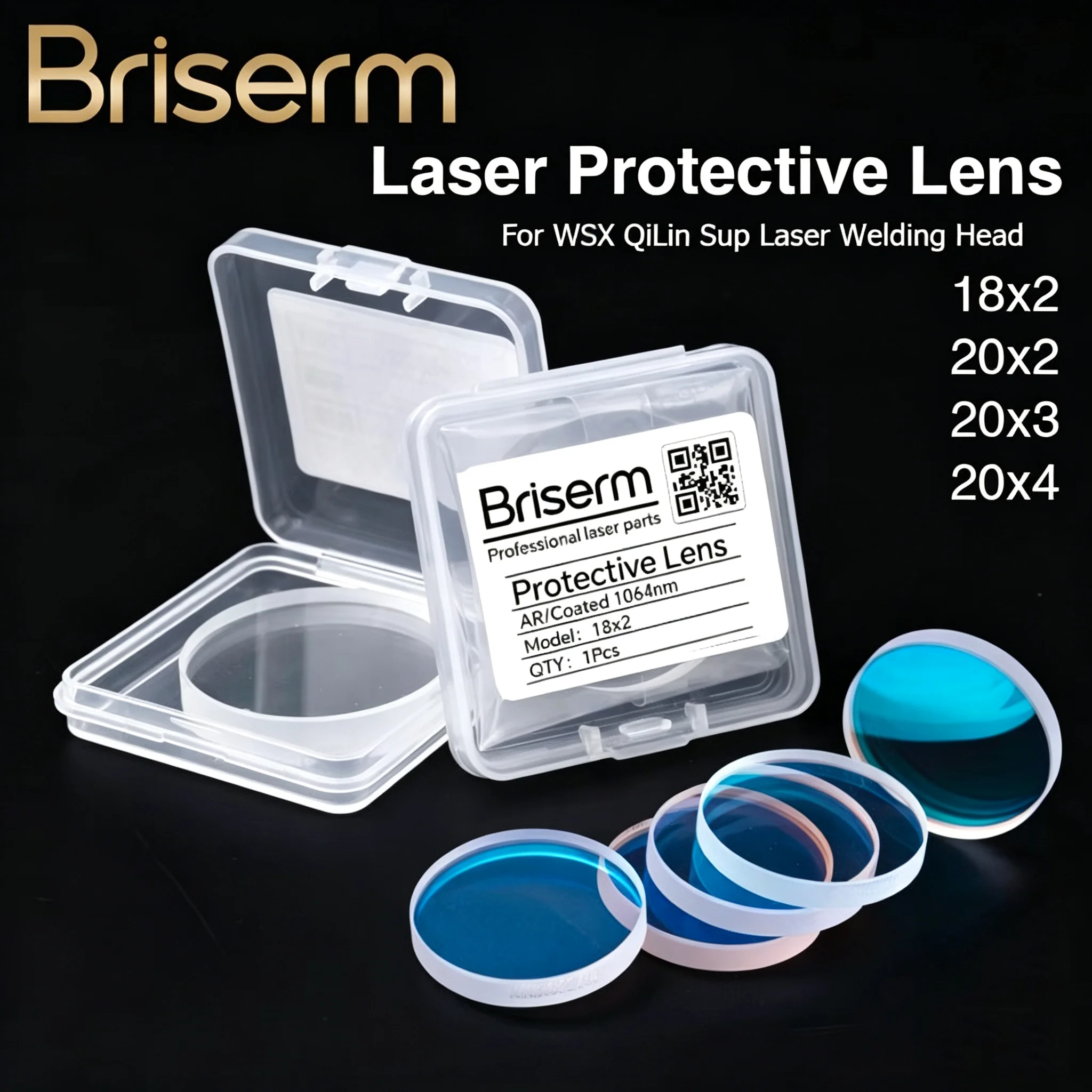 Laser Protective Welding Lens 18x2 20x2 20x3 20x4 Fiber Laser Welding Lens SUP Qilin WSX Laser Welding Machine Protective Lens