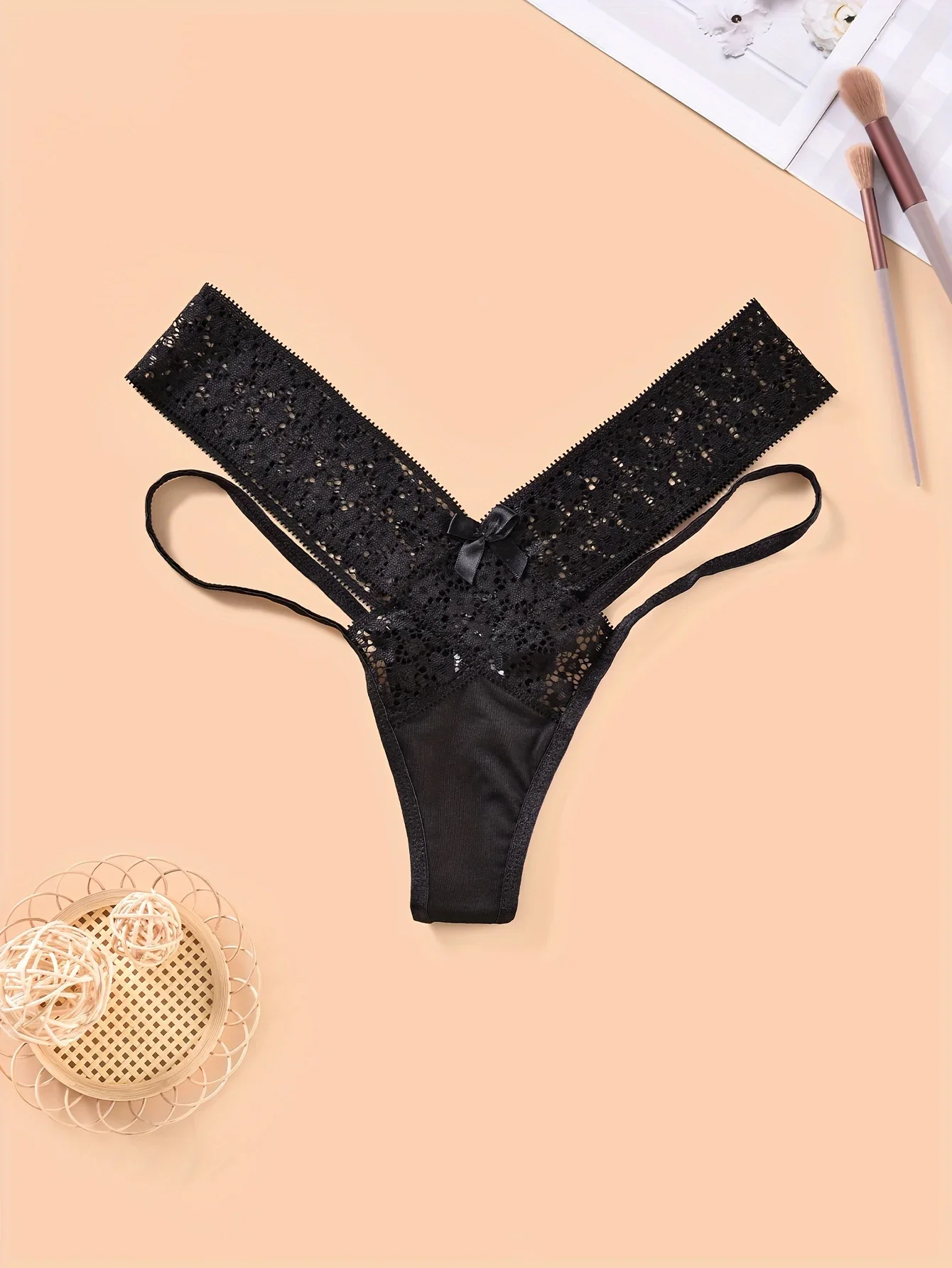 سراويل داخلية مثيرة من الدانتيل سراويل رفيعة، طباعة الأزهار شبه شفافة عالية الخصر سراويل متقاطعة، ملابس داخلية نسائية وملابس داخلية