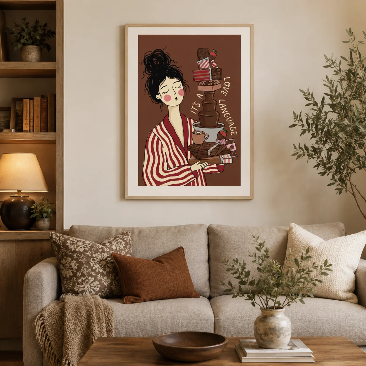 Cocoa Dreams Poster,Canvas Wall Print,High‑Grade Home Decoration Artwork for Bedroom,Living Room,Office & Interior Space