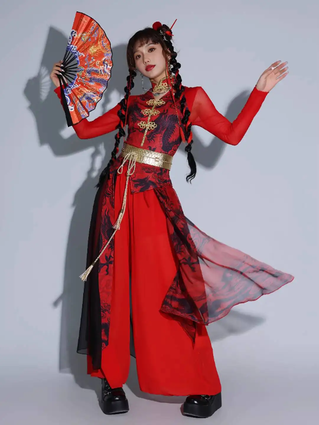 Chinese Style Girl Group Performance Costumes Girl Group Singing Costumes Jazz Dance Drumming Performance Stage dance dress