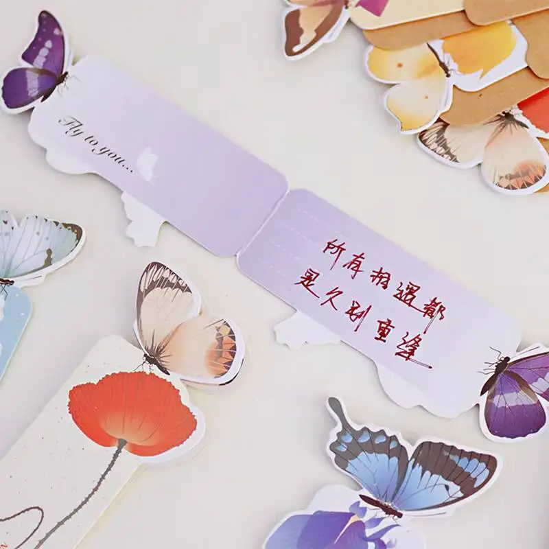 1-14 pcs Cute Butterfly Bookmark School Office Supplies Paper Bookmarks Kawaii Funny Stationery