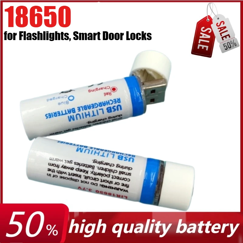 

3.7V 1200 1400mAh 18650 Lithium Rechargeable Battery for Flashlights, Smart Door Locks, Children's Toys, and Remote Control