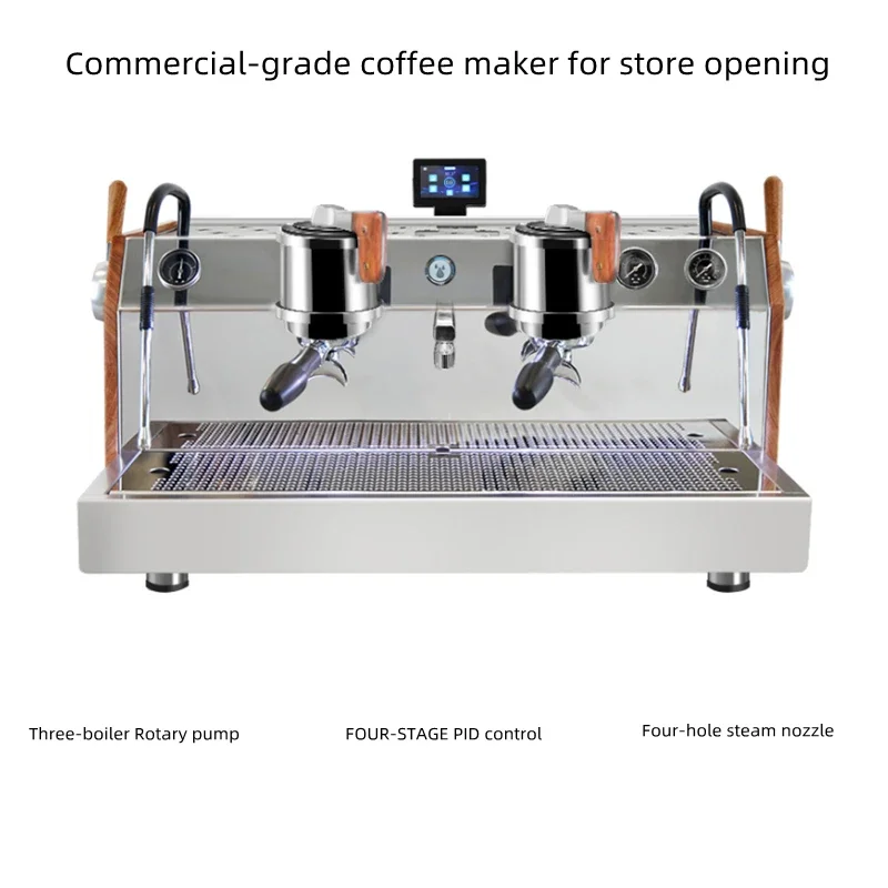 EM-100 9Bar Espresso Machine Coffee boiler 1.2LX2/Steam boiler 10L Three Boiler rotary pump Commercial coffee machine