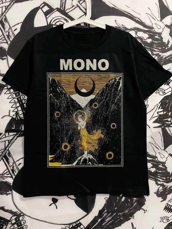 Camiseta de manga corta de algodón puro para hombres y mujeres de la banda japonesa Post-rock MONO, cultura musical, pequeños amantes del Festival de Música
