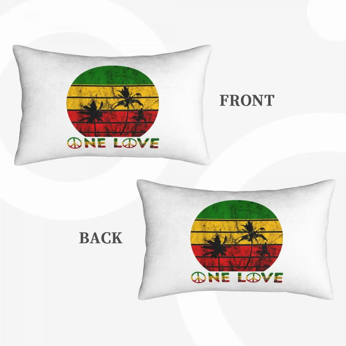 Harajuku Vintage Style Arts Bob Marley One Love Rectangle Pillowcase Cushion Cover Decorative Bedroom Bed Home Throw Pillow
