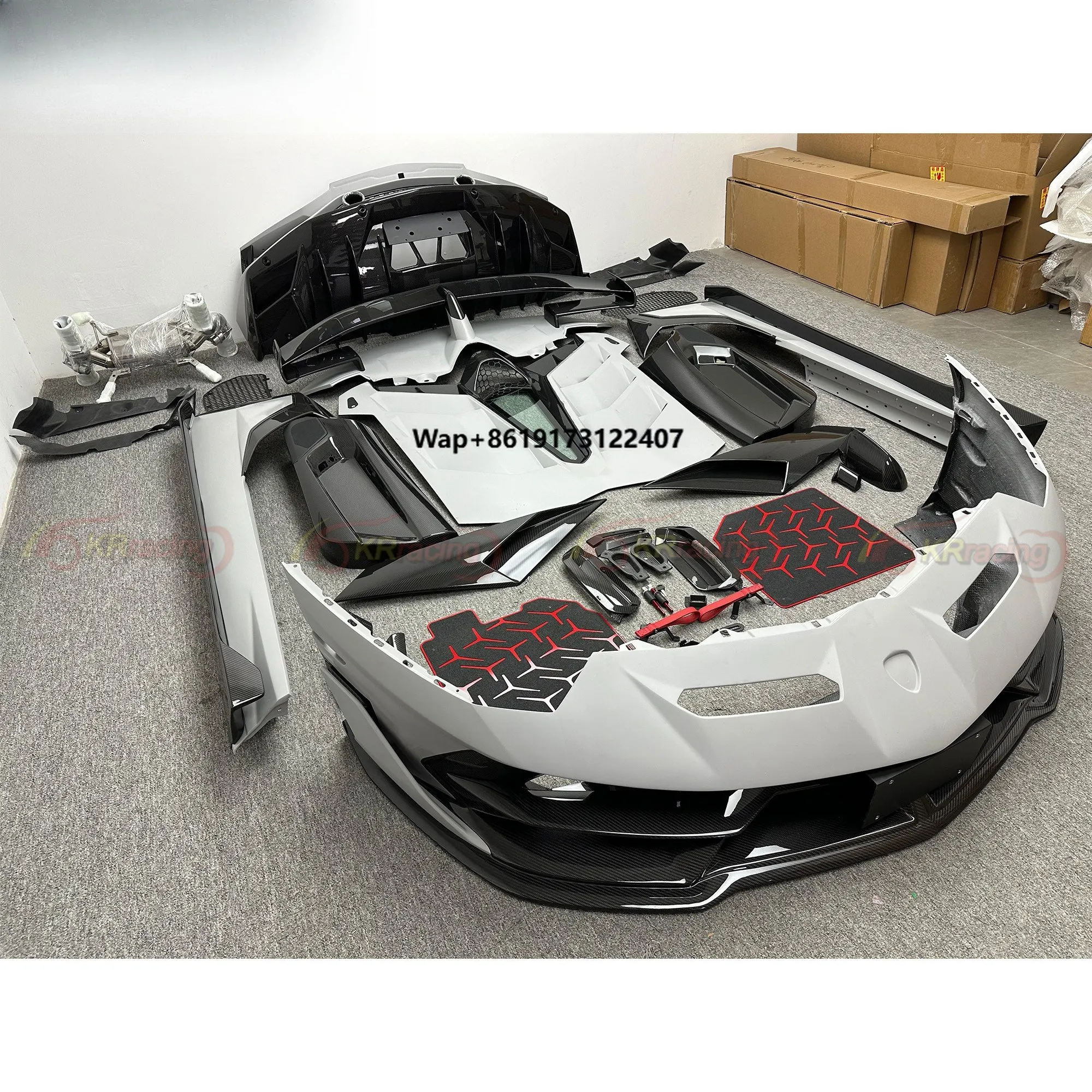 For SVJ Dry Half Carbon Fiber Body Kit Including Foot Mats for Aventador LP700 High Quality