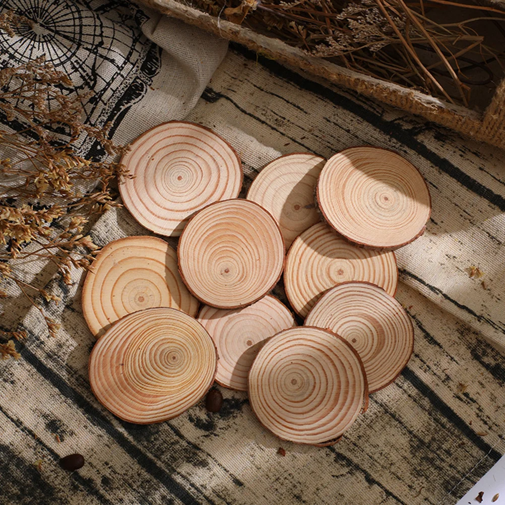 

1Set Round Wood Slices Natural Pine Slice Set High Quality DIY Painting Props for Photography Home Wall Hanging Decorations