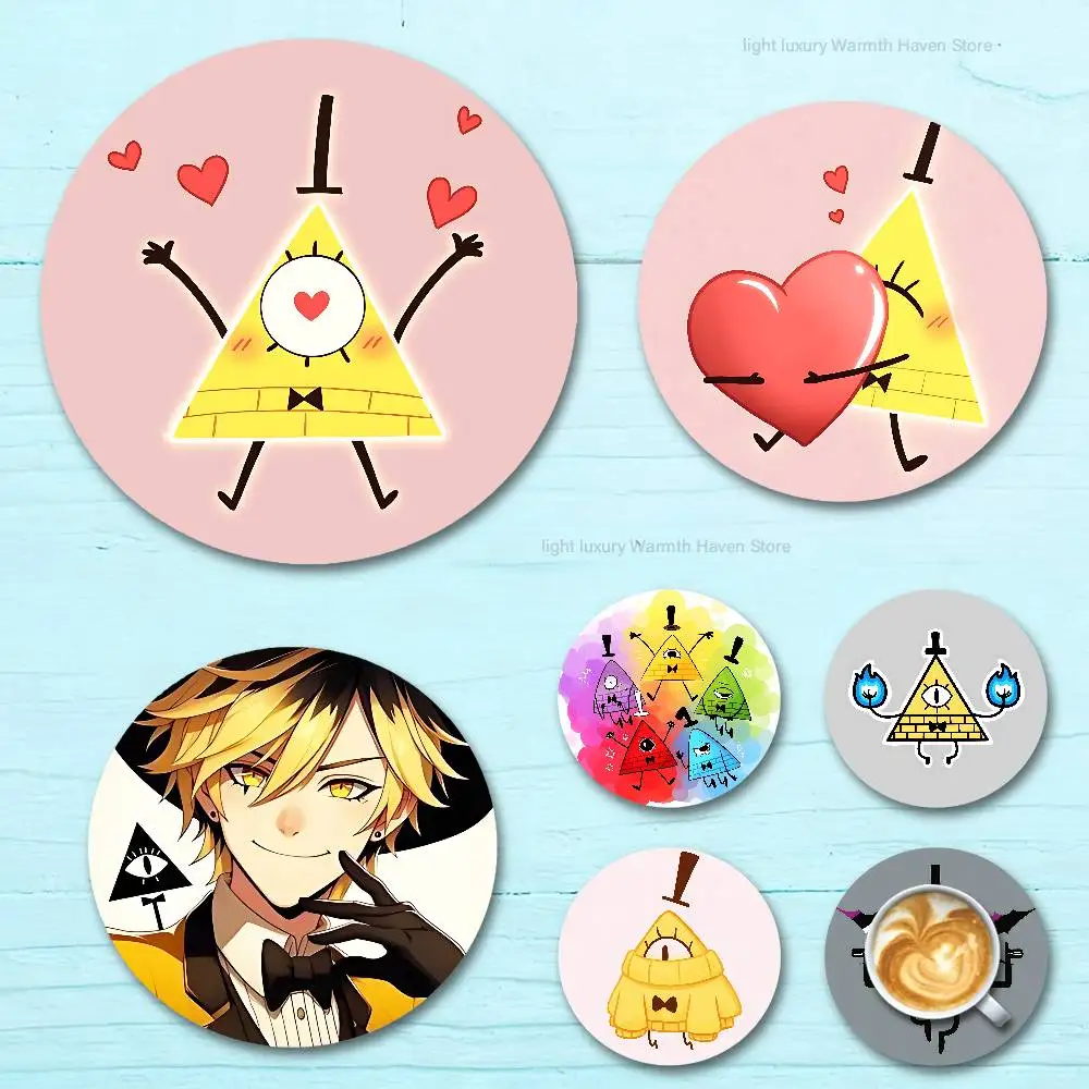 

C-Cipher The Book Of B-Bill Wooden Coasters 10cm Round Cosplay Fans Collect Friends Gifts