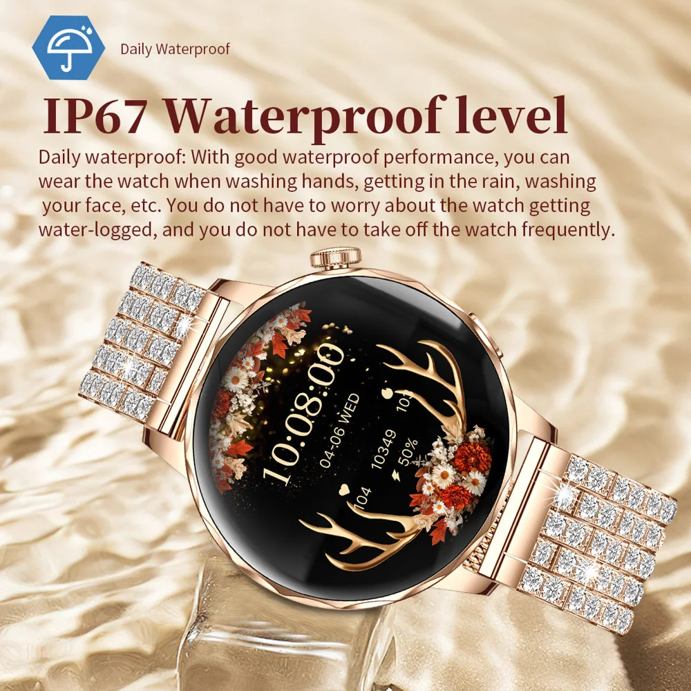 Moda nuovo orologio intelligente da donna dente blu chiamata sport braccialetto fitness musica impermeabile frequenza cardiaca sonno signora salute Smartwatch