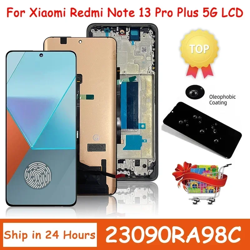 AMOLED 120Hz for Xiaomi Redmi Note 13 Pro+ 5G Lcd Display Touch Screen Digitizer For Redmi Note 13 Pro Plus 23090RA98C Display