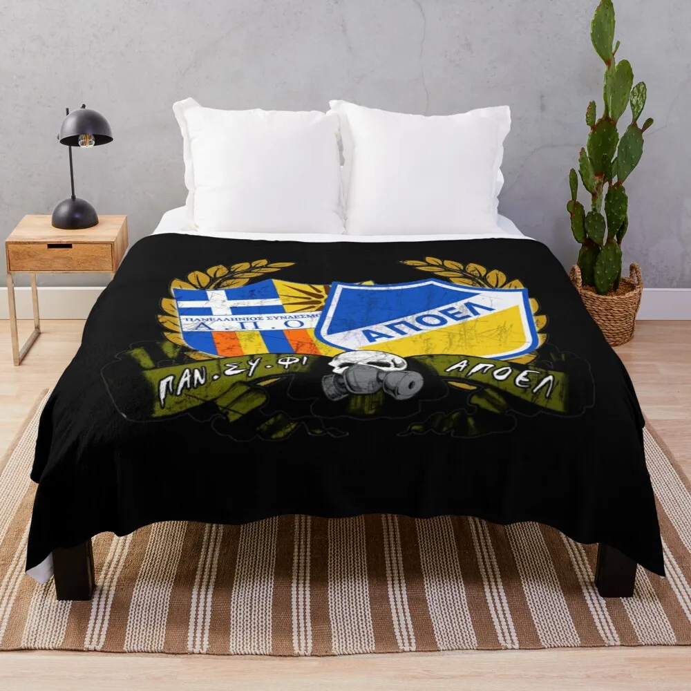 

Football APOEL ULTRAS 1979 Throw Blanket Hairys Bed covers Hairy Blankets