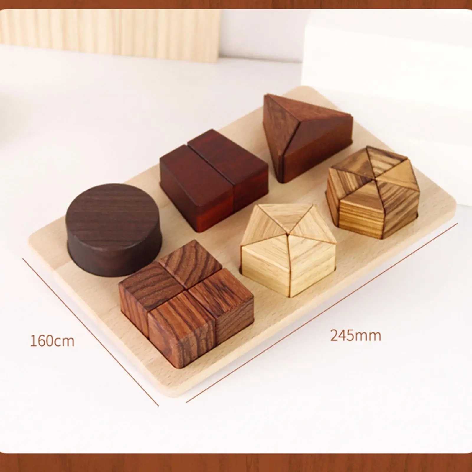 Wooden Shape Sorter Geometry Board Toys for Boys Toddlers 3 4 5 6 Years Old