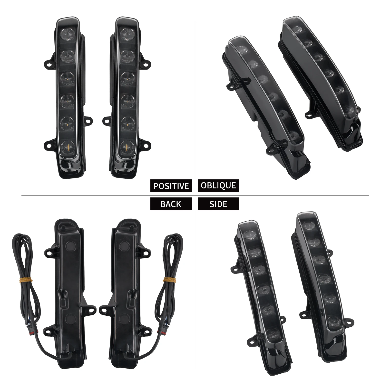Motorcycle Fairing Spoiler Kit Lowers Turn Signal LED Daytime Running Light For Harley Touring Electra Street Road Glide 24-2026 view 6