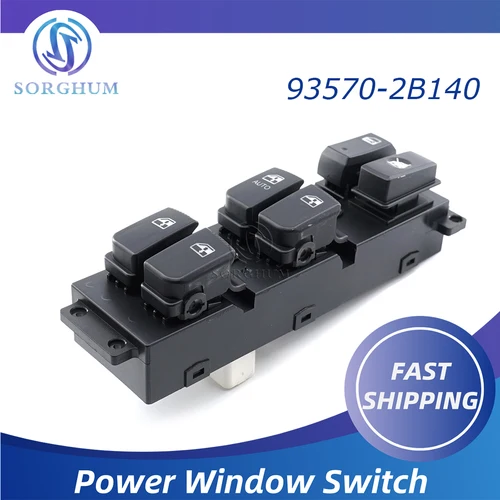 Imagen 1 del producto Sorgum 93570-2B140 interruptor de ventanilla eléctrica principal izquierdo, botón de Control maestro para Hyundai Santa Fe CM 2006 2007 2008 2009 2010 2011 2012 93570-2B100S4