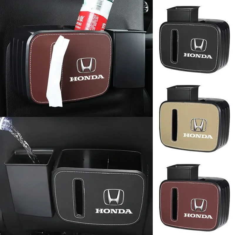 Car Garbage Can Trash Dust Case Holder Rubbish Bin For Honda Civic Accord Fit Jazz CR-V Accord Prelude Shuttle SEA-A01 Goods