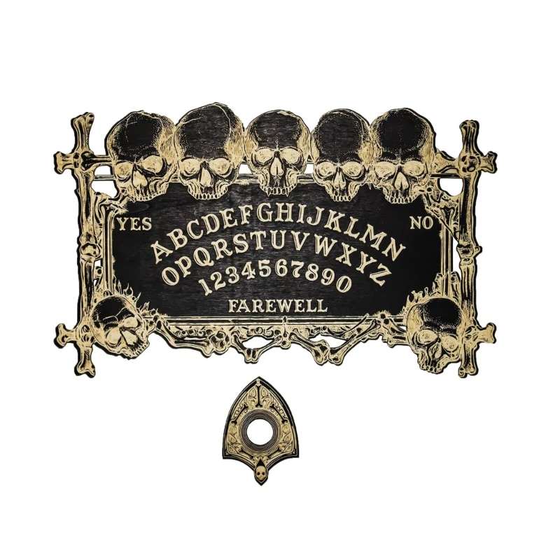 

Skull/Bird/Tree Pattern Talking Board Game Spirit Board with Planchette