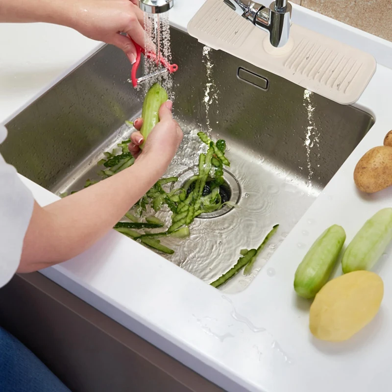 Silicone Sink Faucet Mat Kitchen Sink Splash Guard Faucet Handle Drip Catcher Tray For Kitchen Bathroom Counter