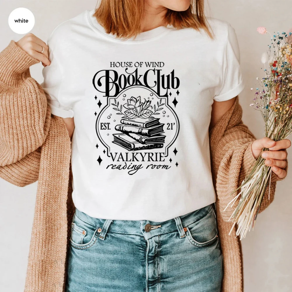 ACOTAR House of Wind Book Club Shirt Night Court Velaris Library Sarah J Maas T-shirt Throne of Glass Valkyrie SJM Fans Top Gift