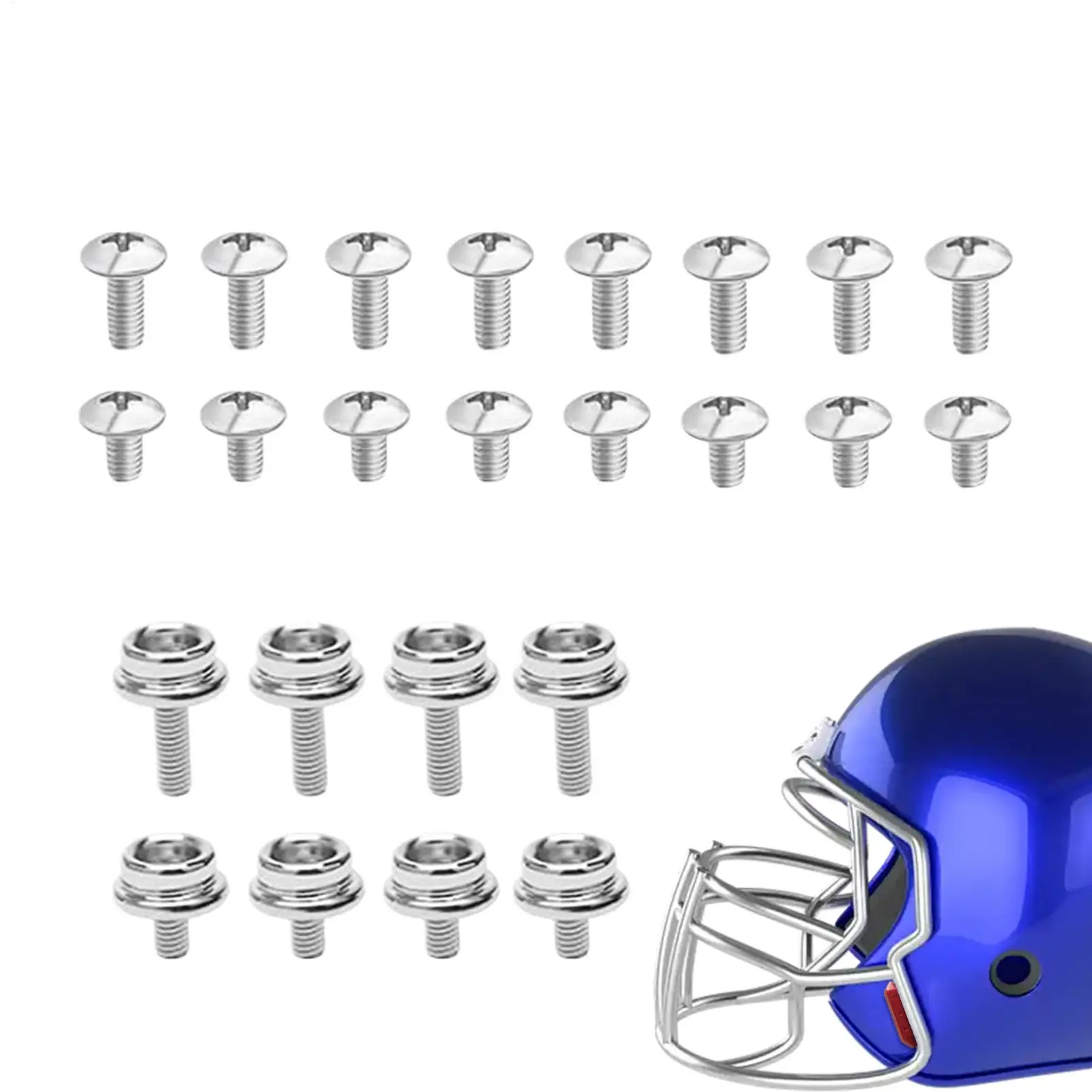 

Football Repair Kit 24 Pieces Multifunctional Stainless Steel Parts Baseball Hat Visor Screws For Sports Baseball Repair
