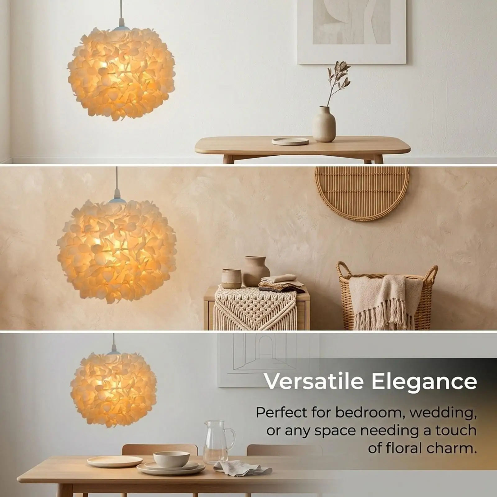 Desk Lamp Cover Preserved Flower E27 Lampshade Decorative Light Shade for Bedroom Cafe Dining Room