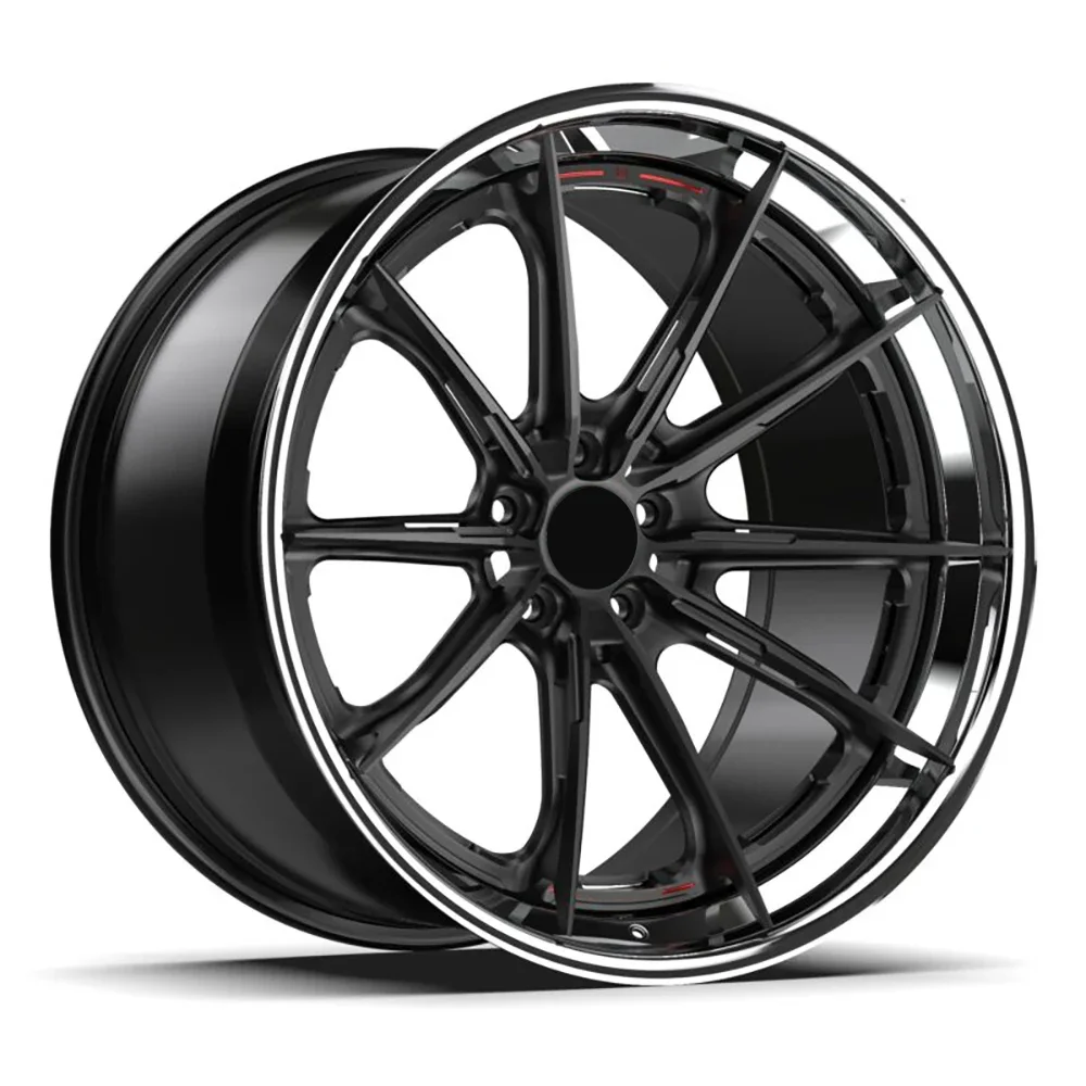 2 Piece Forged Alloy Wheels Black Multi Spoke Car Wheels 5x112 5x120 5x114.3 17 18 20 22 24 26 Inch Wheels for Benz