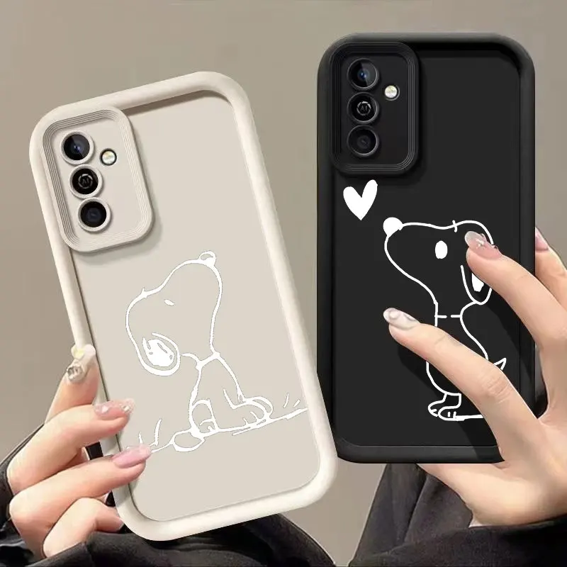 Big Head S-Snoopy Phone Case For Samsung A13 A22 A33 A34 A35 A53 A54 A55 A73 5G A12 A14 A15 A16 A23 A24 A25 A32 A52 A71 A72