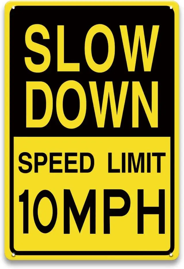 Speed Limit 10 MPH Sign -   Metal Slow Down Signs for Neighborhoods, Traffic Safety Sign for Driveway, Private Road, Parking Lot