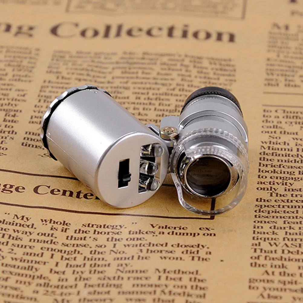 

Microscope High Magnifying Glass 60X Lens LED Light Pocket Mini Magnifier Jewelry Loupe Stamp Coin