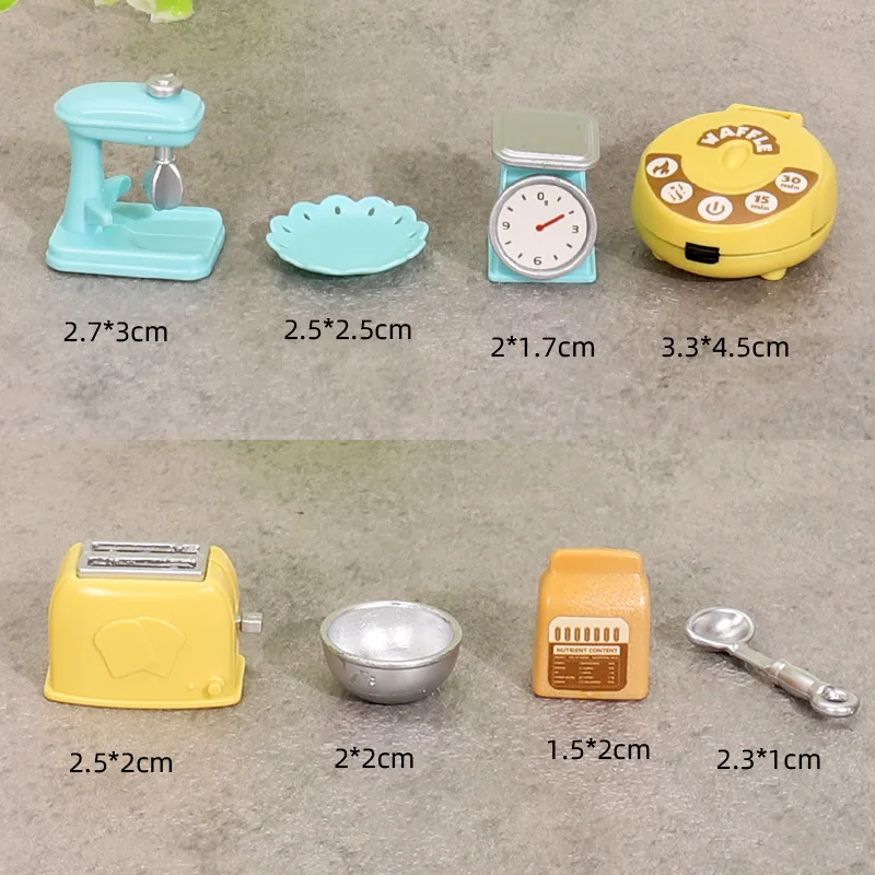 لعب الأطفال منزل صغير محاكاة المطبخ الإفطار الغذاء اللعب مجموعة خافق البيض آلة الخبز أثاث بيت الدمية #6