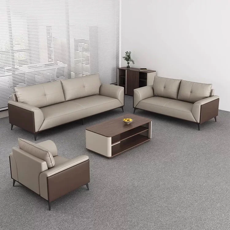 

Modern Home Furniture Public Area Hotel Waiting Room Lobby Office Reception Sofa Set Modern Vip Boss Executive Leather Sofa