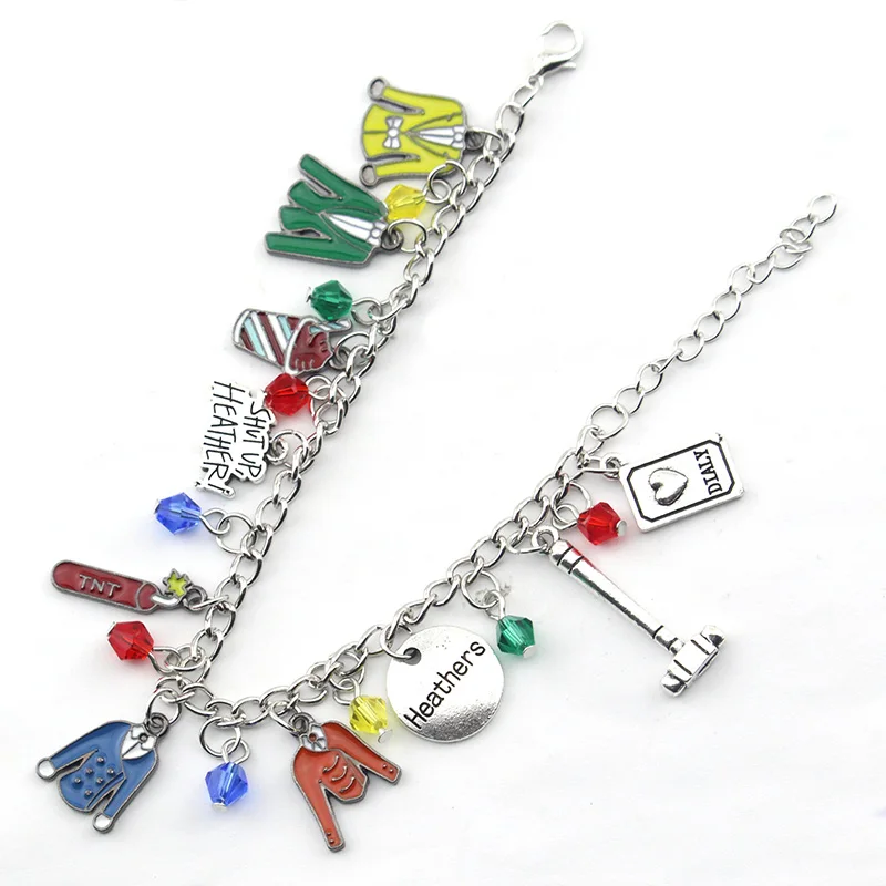 Heathers Broadway Musicals bracciale a tema per donna uomo bracciale con ciondoli in metallo Multicharm appassionati di musica regali di gioielli