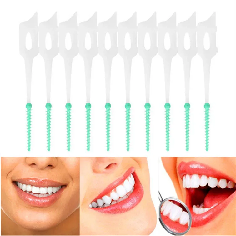 

200pc Interdental Silicone Brushes 200 Units Dental Toothpicks Brush Between Teeth with Thread Oral Cleaning Tools