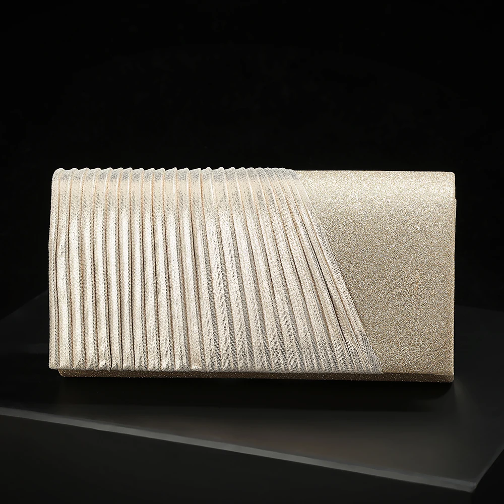 

High-end pleated evening bag with detachable shoulder strap suitable for pairing with formal handbags