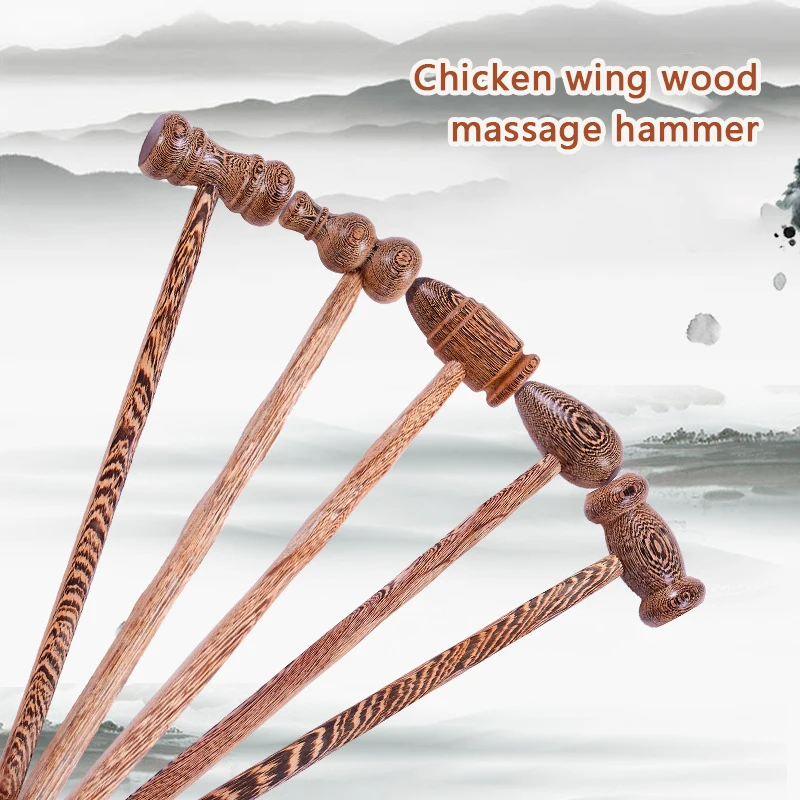 Wooden Massage Hammer Knock Back Meridian Hammer Back Massage Hammer Chicken Wing Wood Massager Health Hammer Massage Equipment