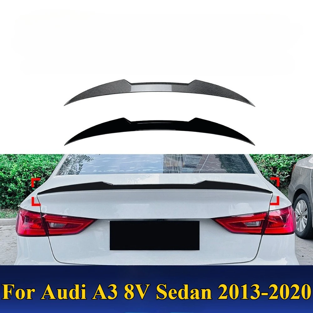 

Для Audi A3 8V седан 2013-2020 лезвие стиль задний спойлер крыша крыло губа углеродное волокно крышка багажника модификация аксессуары полный комплект