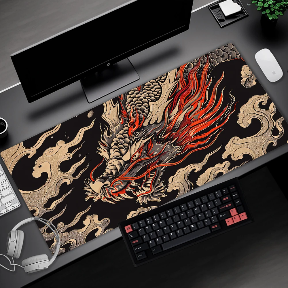 Mouse Pad Dragon Setup Gaming Accessories Non-slip 1000x500mm Mause Pad Speed Extra Large Desktop Desk Mat  Anime Playmat Japan