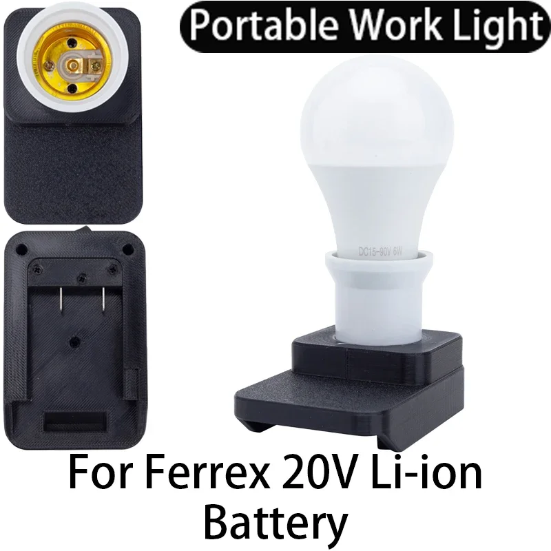 

LED Work Light Portable E27 Bulb for Ferrex 20V Li-Ion Battery Powered Cordless E27 Bulb Light Outdoor Work Light