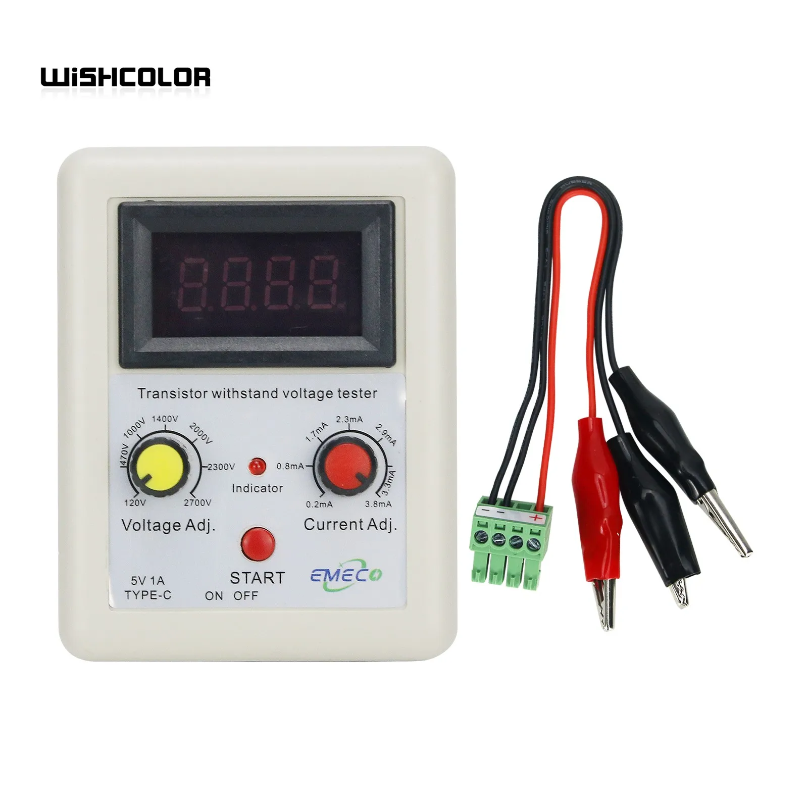 Wishcolor New TEST-01 Transistor Withstand Voltage Tester Electric Transistor IGBT Zener Diode Tester (Blue Version)