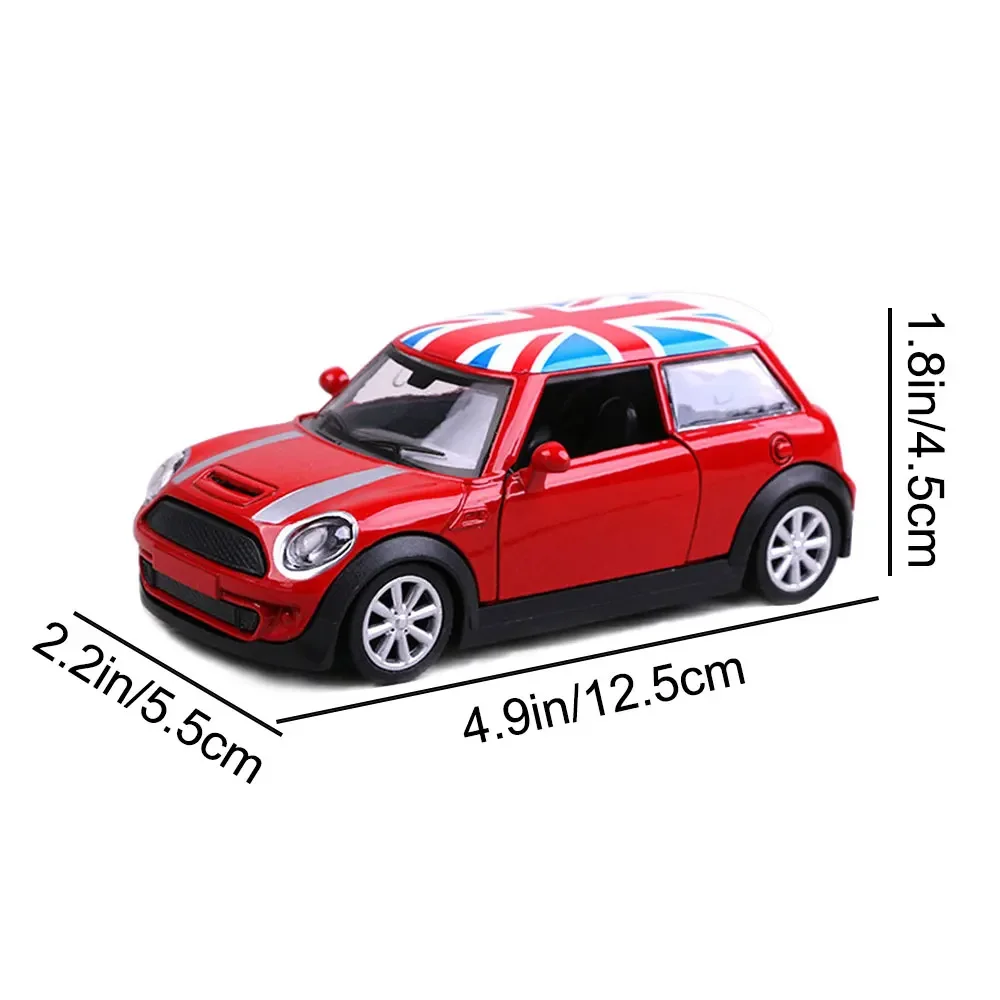 For BMW MINI COOPER S Alloy Car Model Toy Vehicles Kids Mini Model Toy Pull Back Car Toy Vehicles Miniature Scale 1: 32 Ornament