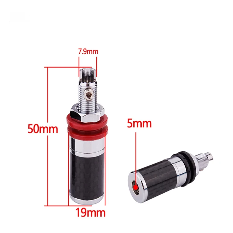 No Welding Black Carbon fiber Terminal Post Speaker Jack Speaker Terminal Connector Thermal Control Circuit Audio Terminal