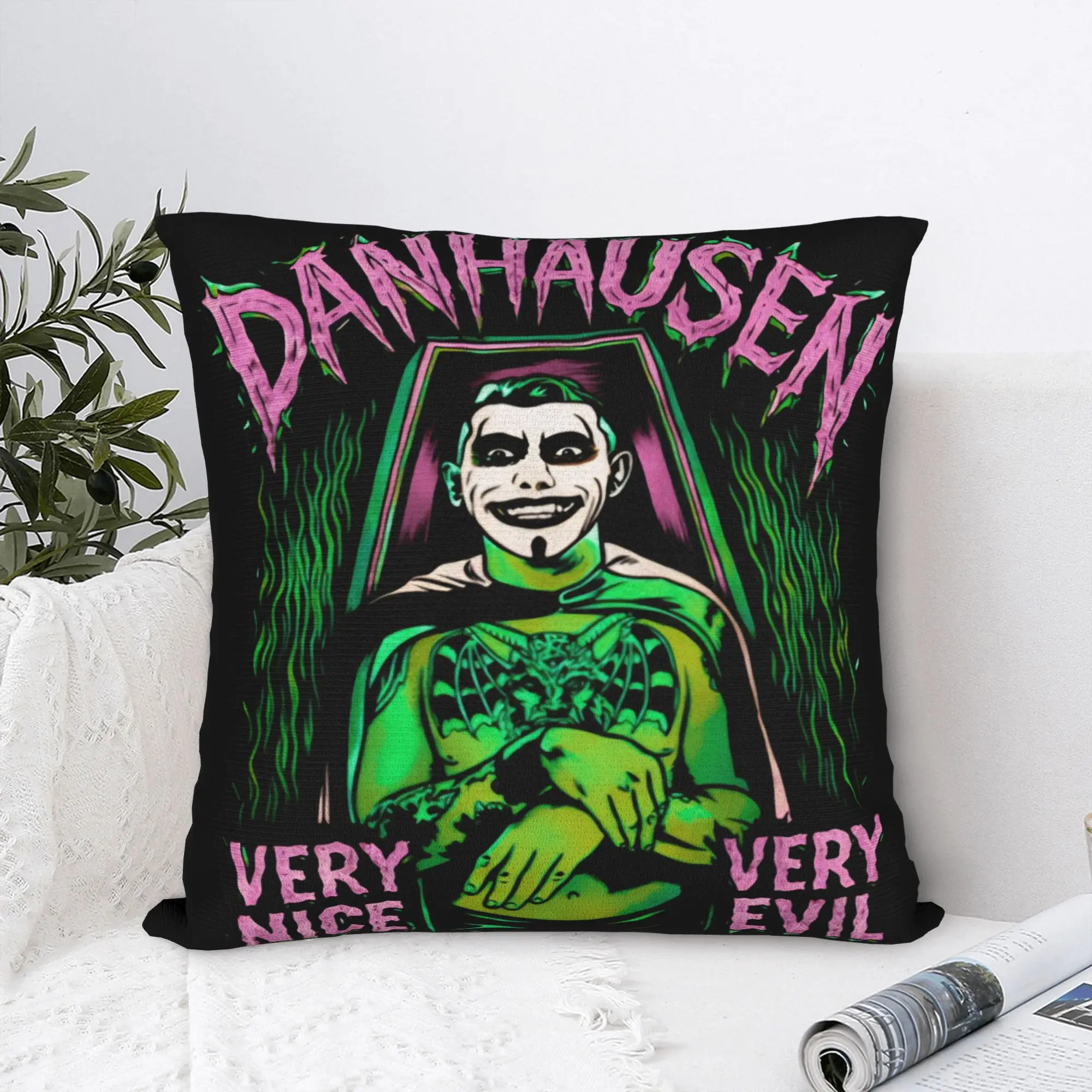 Horror Wrestler Square Pillow Case Coffin Throne Danhausen Cushion Covers Custom Throw Pillow Case Cover for Bed 40x40cm