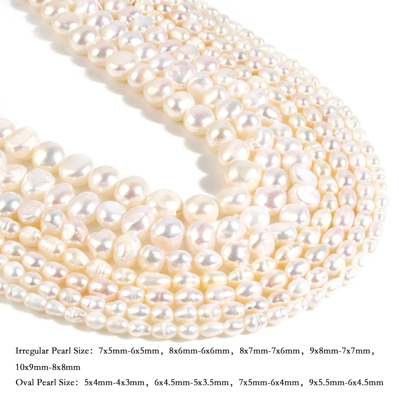 1Strand Natural Freshwater Cultured Pearl Baroque Beads Irregular White Beads For Women DIY Necklace Earrings Jewelry Findings