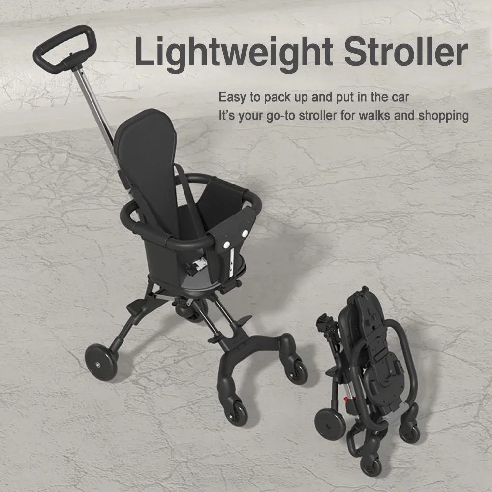 Foldable Baby Stroller Lightweight Infant Stroller with Sun Visor Adjustable Portable Toddler Strollers for Outdoor Travel