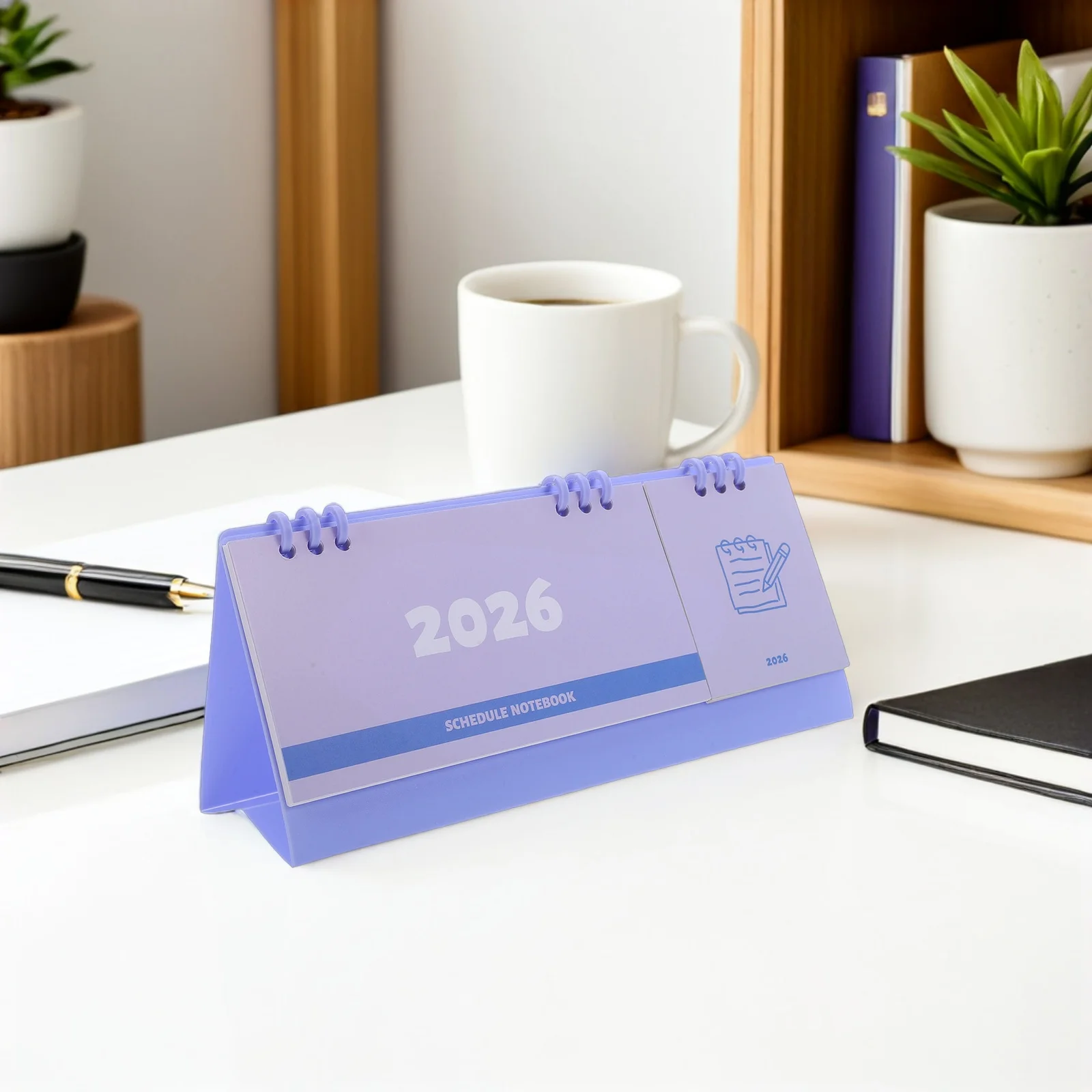

Desk Calendar 2026 Standing Flip Desktop Calendar With Twin-Wire Binding Minimalist Notepad Weekly Monthly Planner For Daily Use