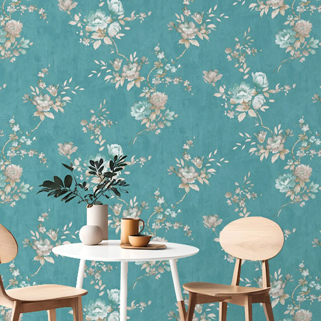 Light Green Floral Damask Wallpaper Home Hotel Decor Victorian Style Vintage Flower Wallcovering for Living Room Bedroom