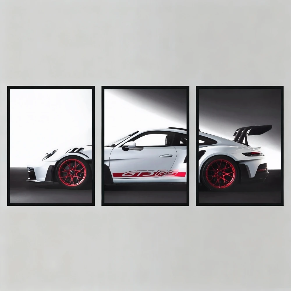 Classic Luxury Sports Car GT3-RS Painting Calligraphy Wall Art Canvas Oil Painting Poster Print Home Garage Decor Car Fan Gift