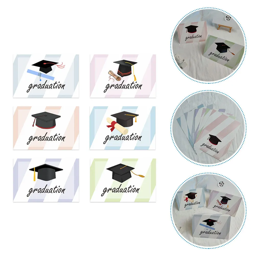 

6Sets Graduation Cap Cards Delicate Craft Graduation Greeting Cards Suitable for School Presents Celebration School Presents