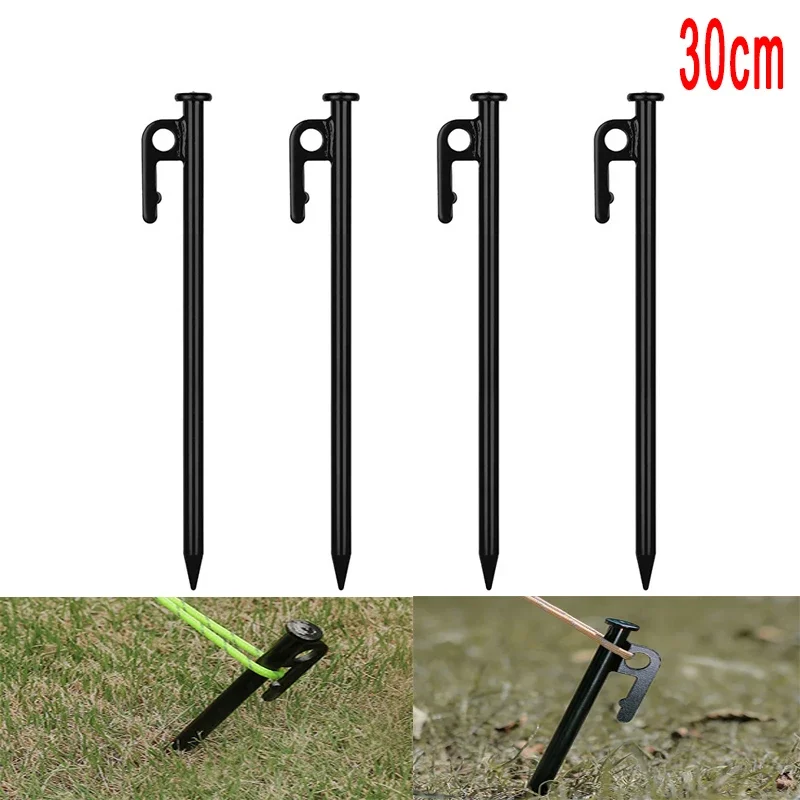 30cm Bold Tent Nails Black Steel Nails Outdoor Camping Canopy Accessories Beach Camp Nails Canopy